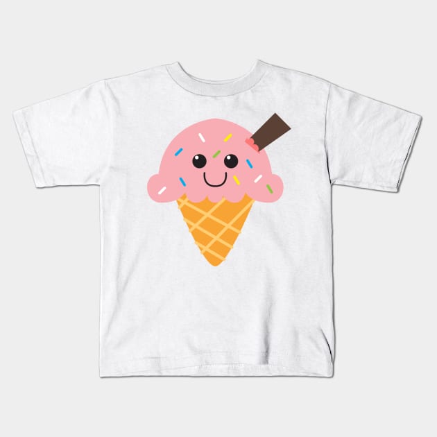 Happy Ice cream Kids T-Shirt by Peekaboomx